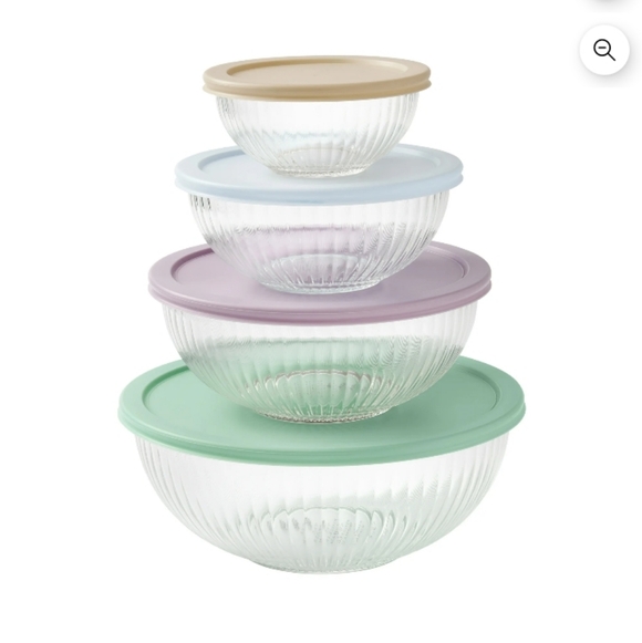 Pioneer Woman Glass Mixing Bowl 8pc Set - Thumbnail 2